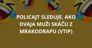 Policajt sleduje, ako dvaja muži skáču z mrakodrapu (Vtip)