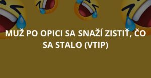 Muž po opici sa snaží zistiť, čo sa stalo (Vtip)