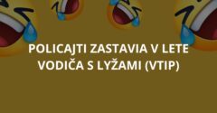 Policajti zastavia v lete vodiča s lyžami (Vtip)