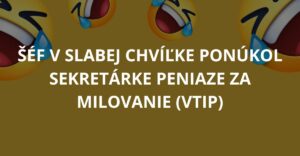 Šéf v slabej chvíľke ponúkol sekretárke peniaze za milovanie (Vtip)