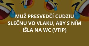 Muž presvedčí cudziu slečnu vo vlaku, aby s ním išla na WC (Vtip)